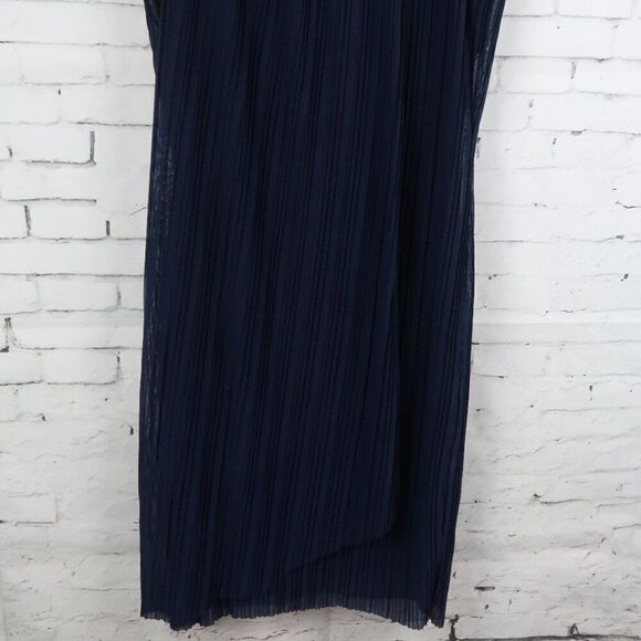DONNA RICCO BLUE SLEEVELESS HIGH ROUND NECK SHIFT DRESS WITH METAL DETAIL SIZE 6 - Picture 5 of 8